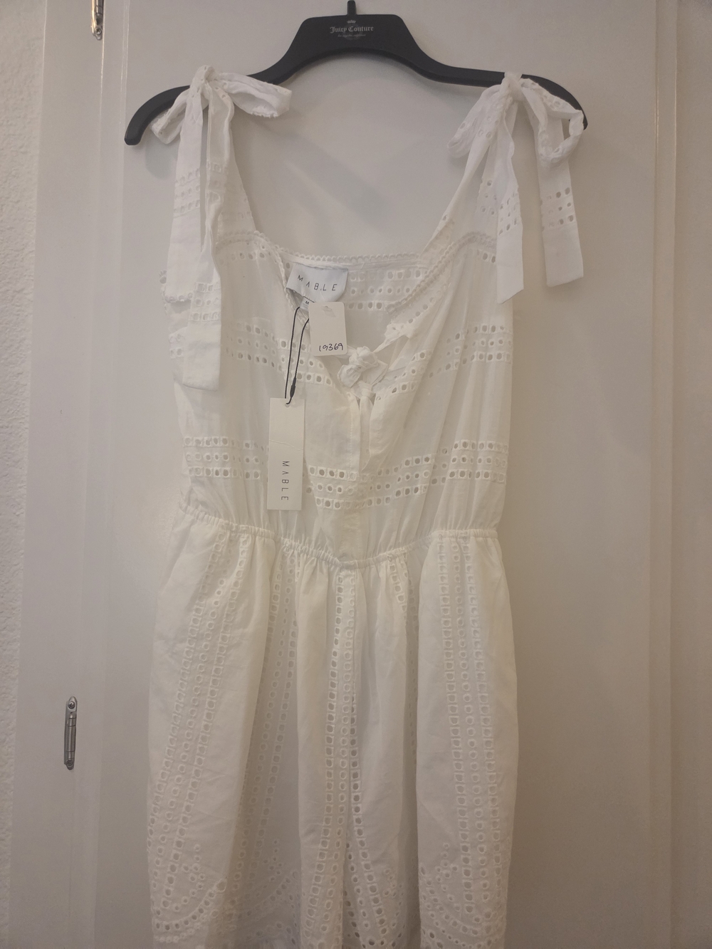 Mable White Eyelet Tie-Shoulder Sundress